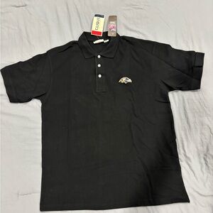 Ravens logo official NFL Team men’s black polo size large